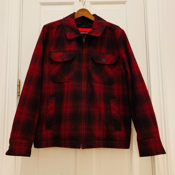 Vintage Buffalo Check Plaid Red and Black Mackinaw Hunting Workwear Jacket - Picture 1 of 14